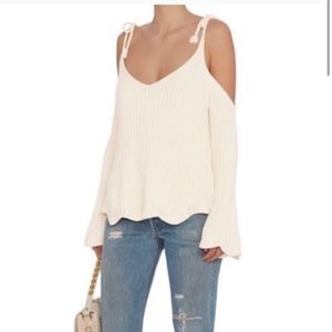 Intermix Womens Cotton Long Sleeve V Neck Cold Sho